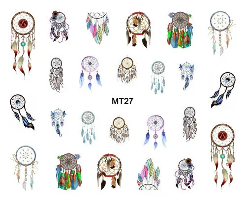 6 Pack/Lot Nail Dream Catcher Water Decal Nail Art Nail Sticker For Nail Tip Tattoo MT27-36