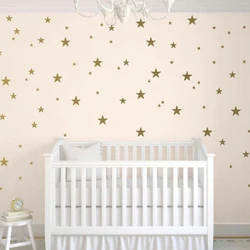 50Pcs Mutiple Size Cartoon Star Wall Sticker Nursery Kids Room Gold Star Wall Decal Playroom Classroom Dorm Vinyl Decor