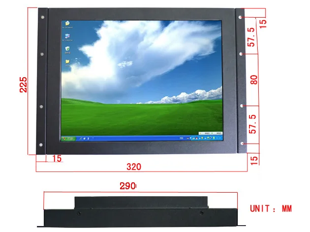 12.1' inch Open Frame saw touch screen monitor in 4:3 ratio Industrial Dust-proof