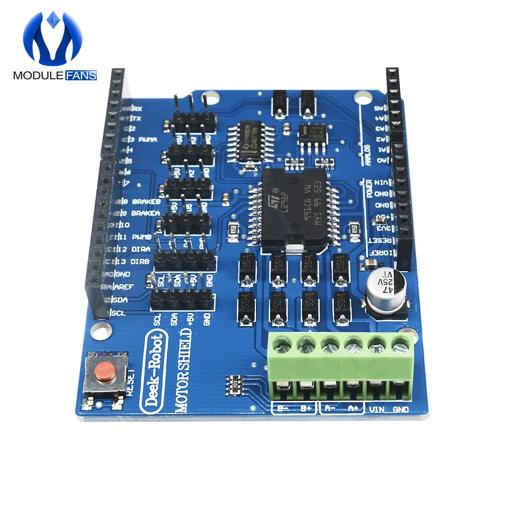 L298P L298 Schild R3 DC Motor Treiber Shield Board Modul 2A Dual Full Bridge H-Brücke 2 Weg für Arduino r3 Relais 5V 12V – Detail 10