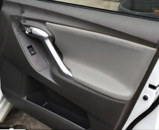 4PCS Microfiber Front/Rear Door Panel Armrest Leather Cover Protective Trim For Toyota Verso 2009-2015 with Mount Fittings