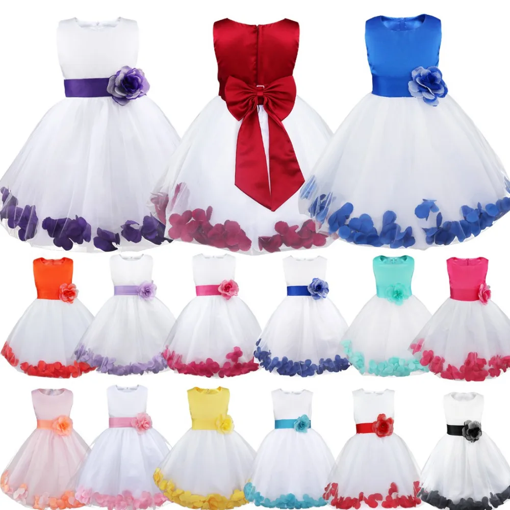 2-14 Years Flower Girls Dress Formal Party First Communion Ball Gown Prom Bridesmaid Wedding Clothes for Teen Children\'s Dresses