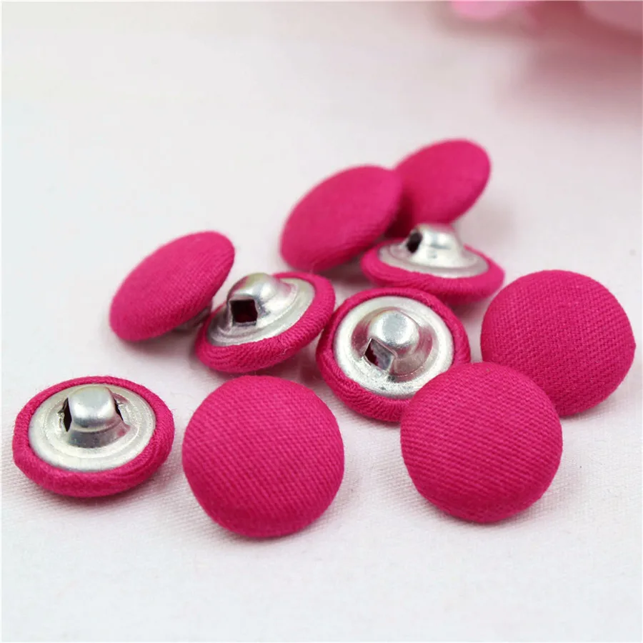 YJHSMY 10Style 100 pcs/Lot 15mm Solid Fabric Covered Cloth Buttons, garment accessories,Diy BK054