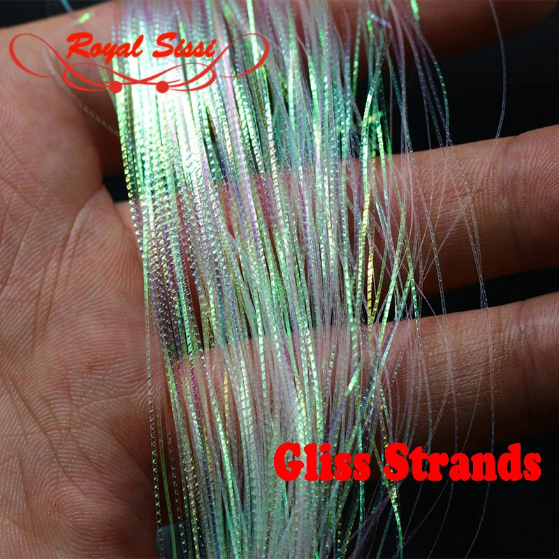 Royal Sissi 2packs Gliss' N Glow corrugated flash strands fly fishing baitfish decorative tying material simulates fish scales