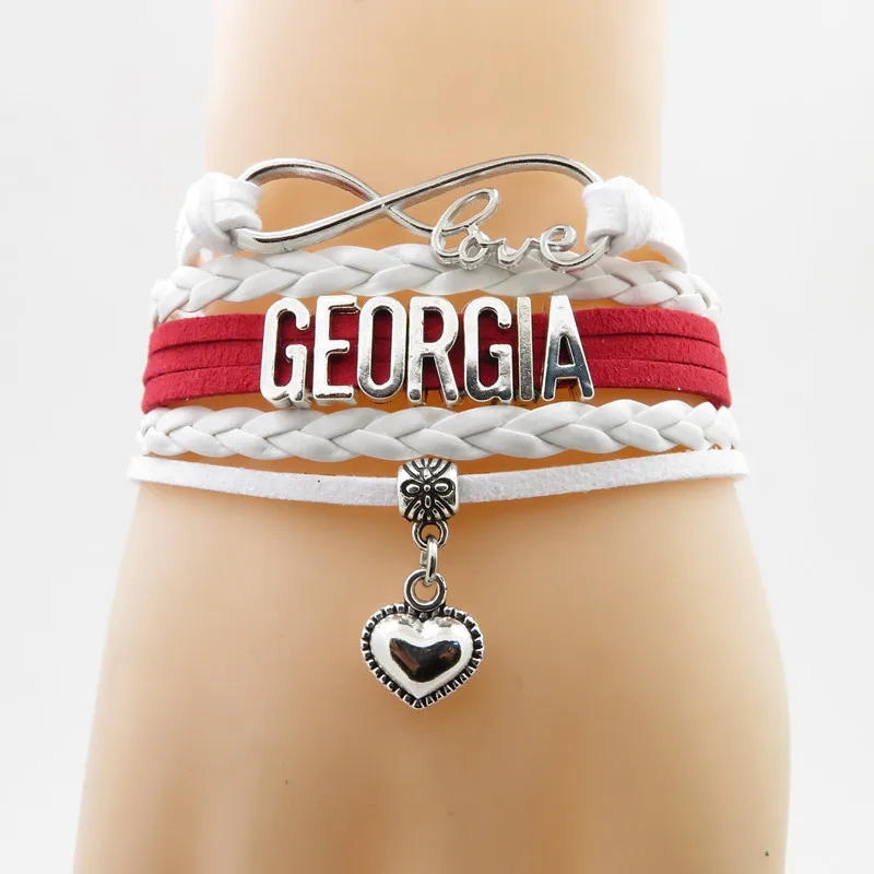 Love Georgia Bracelet Handmade Heart Charm Georgia Wrap Bracelets For Women And Men Gifts