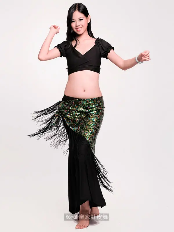 Fringe belly dance hip scarf peacock Belly dance costume for Women embroidery sequins belly dancing Hip Scarves sexy dance belt