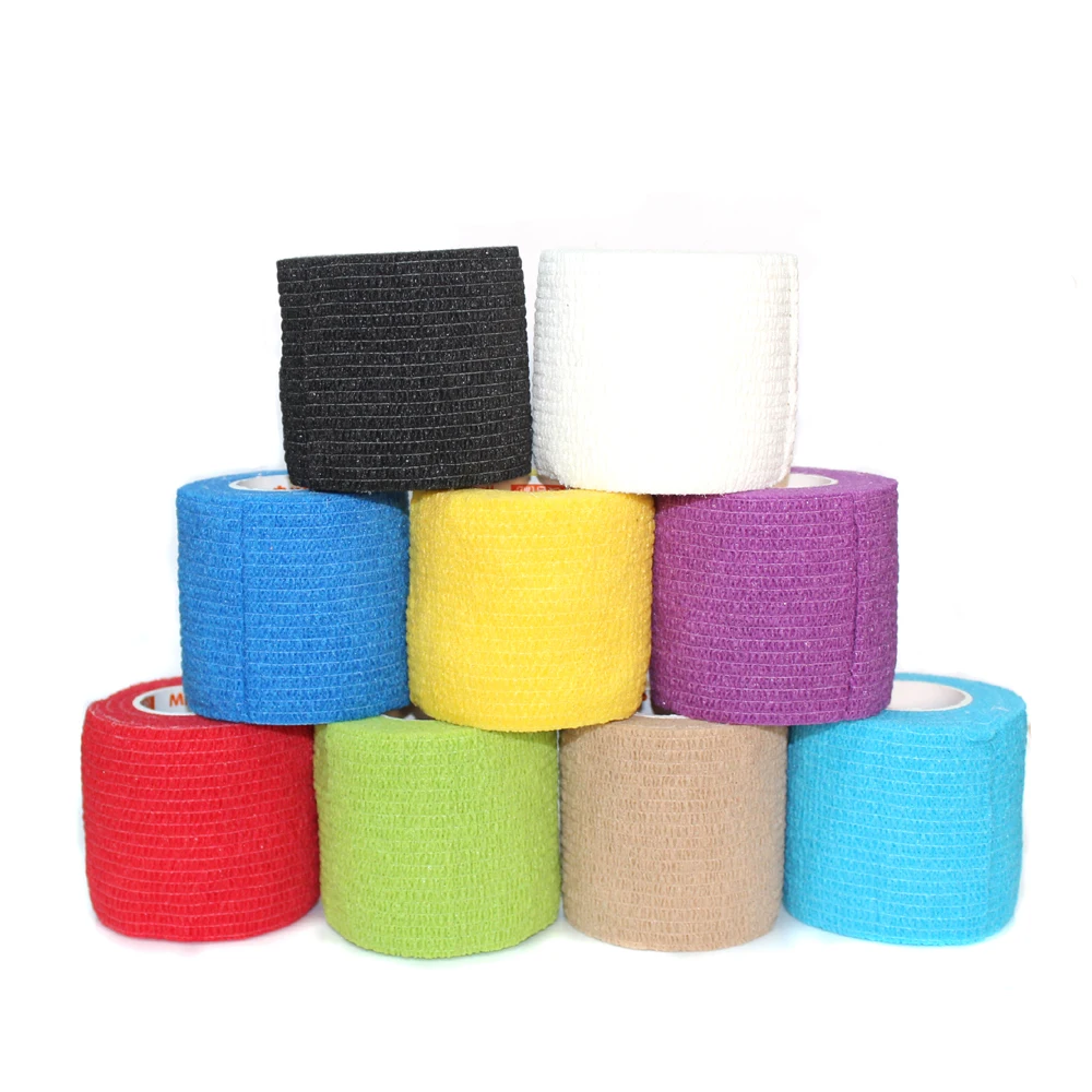 Athletic Tape Bulk Sports Stretch Power Wrap, Self-Adhesive Stick Bandage, 5cm x 4.5m, 12Pcs