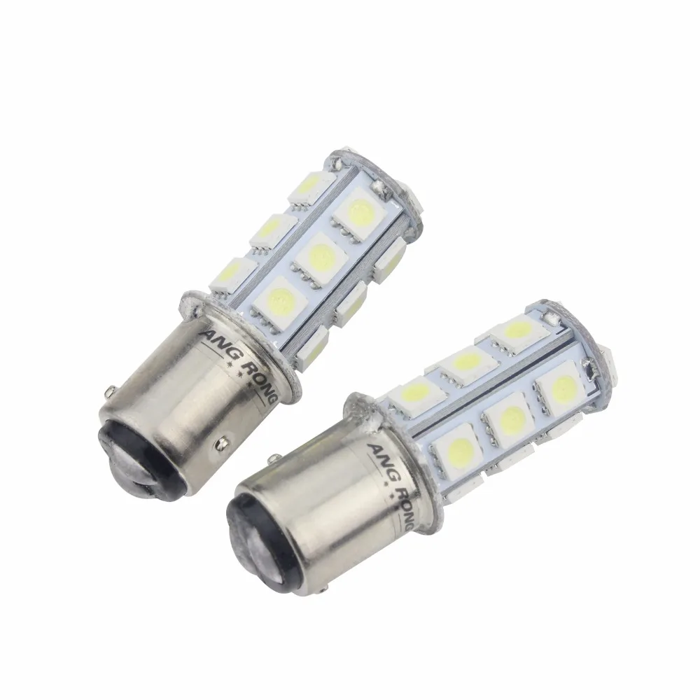 ANGRONG 10pcs High Power BAZ15d P21/4W 18 SMD LED Reverse Sidelight Tail Brake Light Lamps White(CA311)