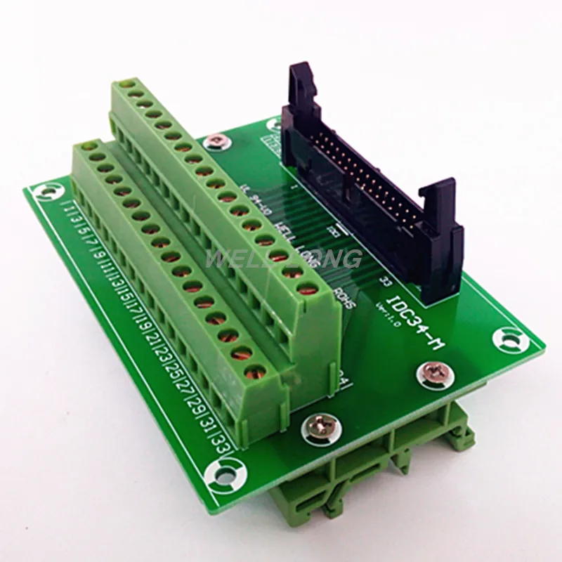 

IDC34 2x17 Pins 0.1" Male Header Breakout Board, Terminal Block, Connector.