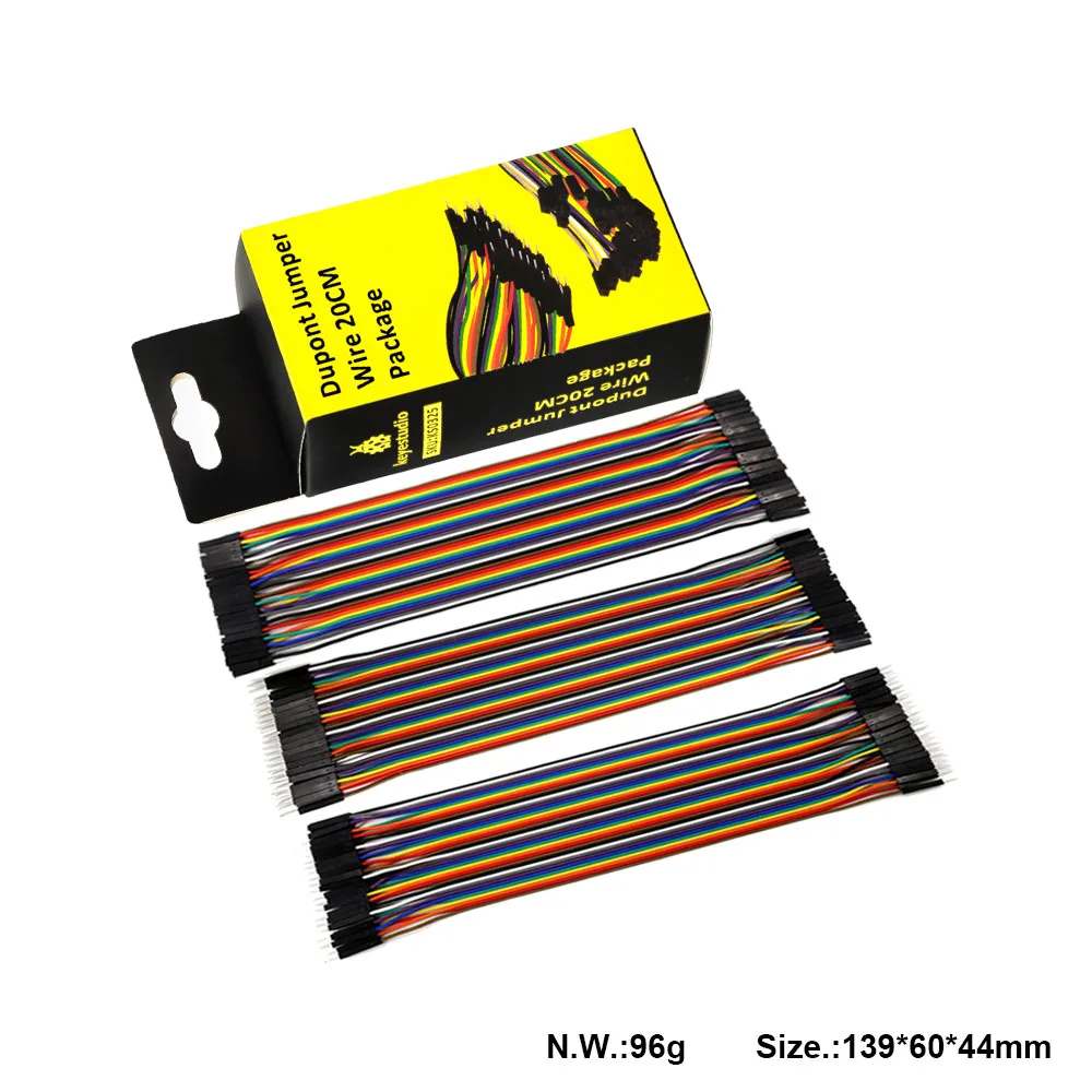 Keyestudio-Dupont Linha Jumper Fio, Cabo para Arduino Starter Projetos DIY, M-F & M-M e F-F, 20cm, 3Pcs