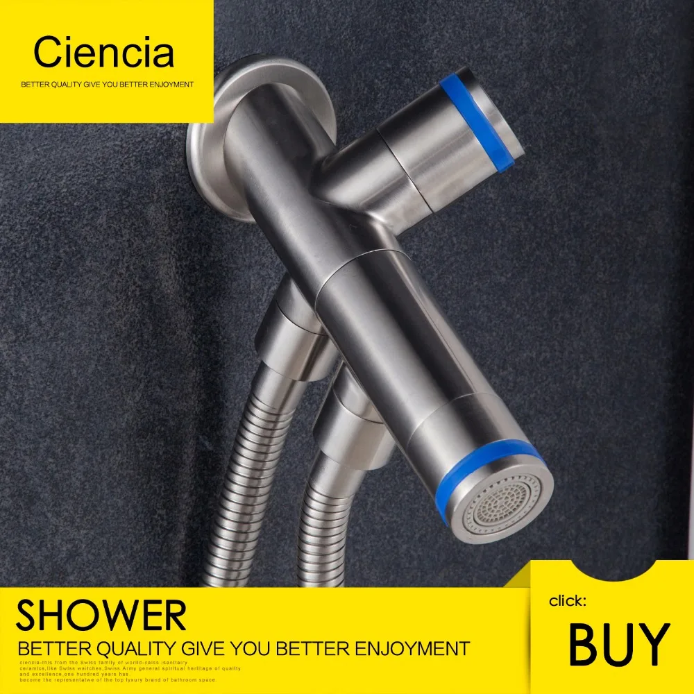 Ciencia SUS304 Stainless Steel Magnetic Double Mode Toilet Bidet Sprayer Washroom Vaporizer Shattaf for Toilet Washing