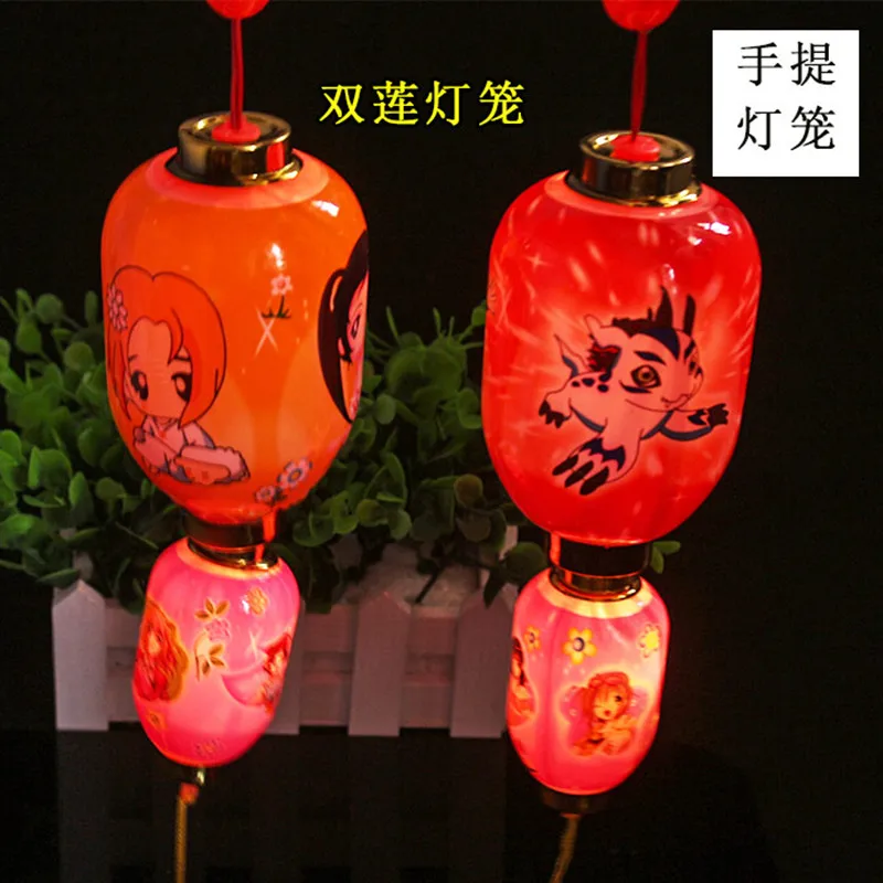 Glow in the Dark Toy Music Luminous Portable Palace Lamp Mini Red Lantern Night Market Gifts Birthday Party Wedding Decoration