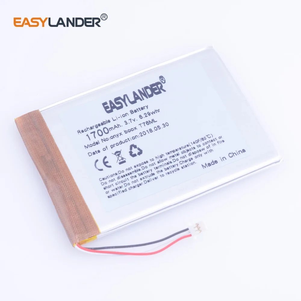 3.7V 1700mAh LI-Polymer  Battery For E-Book onyx boox Magellan3  T76ML C63ML  T76SML  C65ML C65HD C67ML c67ml carta2 T68   MP5