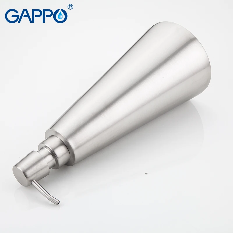 GAPPO Liquid Soap Dispensers Cone Free Standing Bathroom Accessories Saop Pumps Stainless Steel Bottle Liquid Accessories