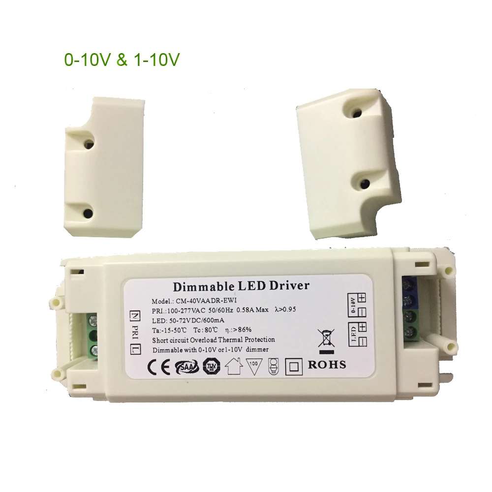 100-270V LED Driver CC Dimmable Signal 0-10V 1-10V Flicker Free Transformer 300ma 600ma 1000ma 1200ma 1500ma 8W-70W Powered