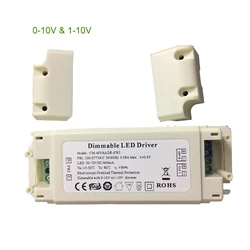 Controlador LED CC de 100-270V, señal regulable de 0-10V, 1-10V, transformador sin parpadeo, 300MA, 600Ma, 1000Ma, 1200ma, 1500Ma, 8W-70W