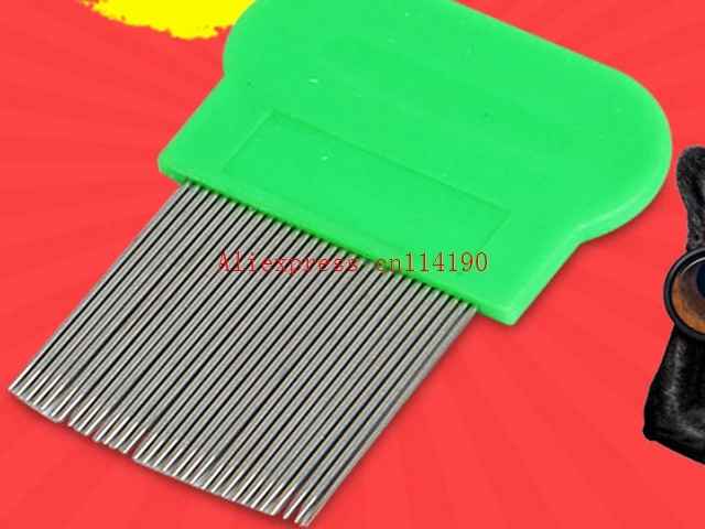 Wholesale 200 pcs/lot Terminator Lice Comb Nit Free Kids Hair Rid Headlice stainless steel Metal Teeth--grooved comb