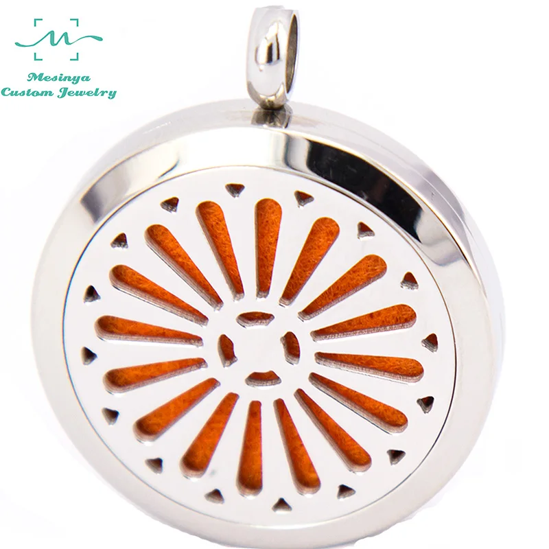 

10pcs mesinya 2016 hollow hypo-allergenic (30mm) Aromatherapy / Essential Oils Stainless Steel diffuser pendant Locket Necklace