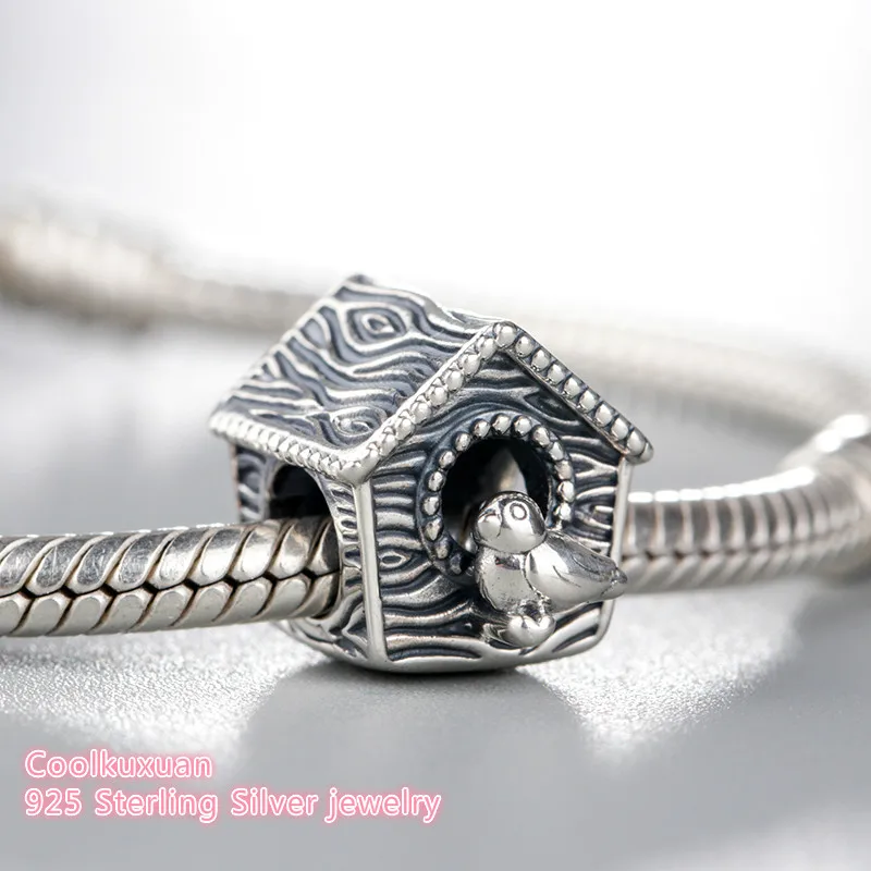 

Spring 925 Sterling Silver Spring Bird House Charm Beads Fit Original Pandora Charms Bracelet jewelry