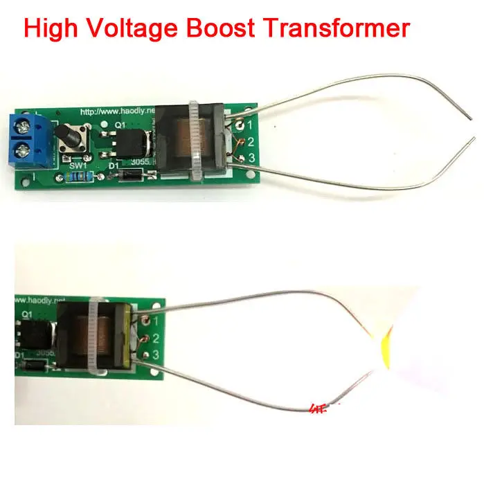 DC 3V-5V Generator łuku wysokiego napięcia zapalnik doładowania transformatora zestawy DIY zapalniczka elektroniczna moduł płytka drukowana