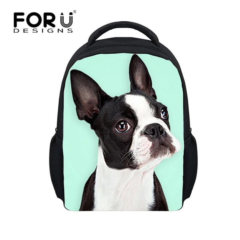 

FORUDESIGNS French Pug Dog School Bag for Kindergarten Boys Girls Kawaii 3D Animal Bookbag Mini Little Kids Schoolbag Sac a Dos