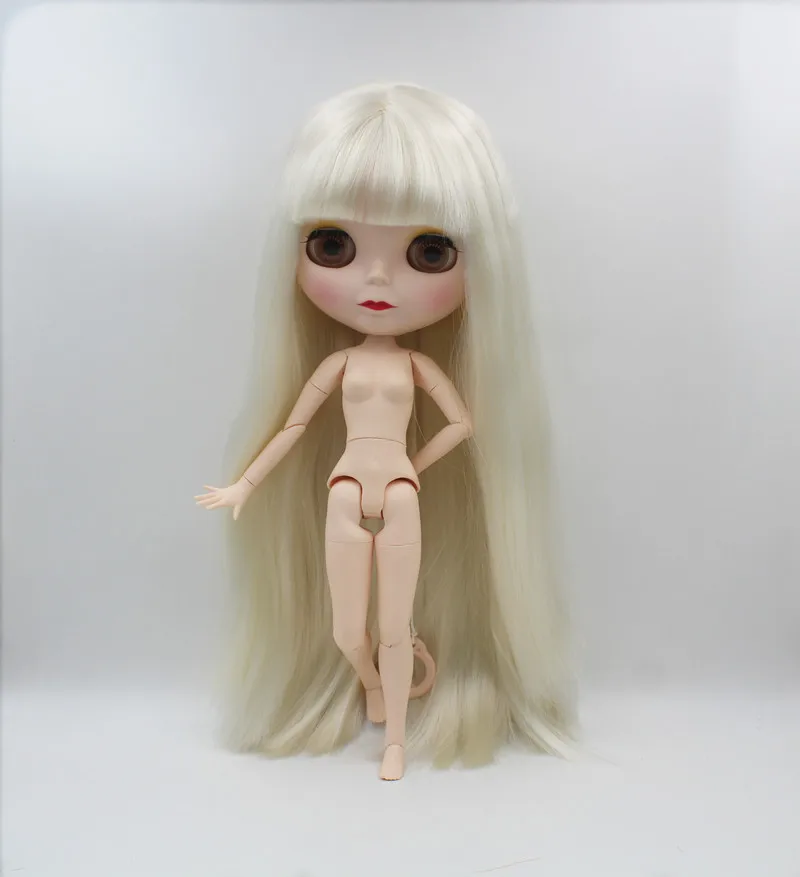 

Blygirl,Blyth doll,With straight white bangs, 1/6 nude dolls, 19 joints, and a new face shell doll, you can make her up