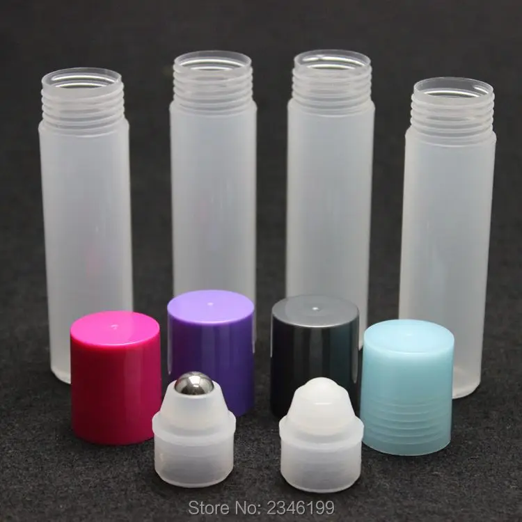 15ML Frost Plastic Roll on Bottle with Glass Bead Metal Steel Bead Eye Cream Bottle Cosmetics Packaging Roller Bottles 30Pcs/Lot