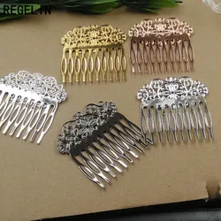 REGELIN 2018 Vintage Fashion Teeth Comb Hair Jewelry Charm Women Flower Hairpin Hairclips Barrettes Hair Wear Accessories DIY