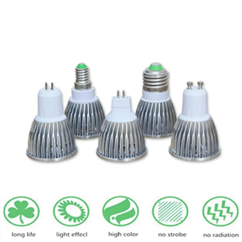 Bombilla LED GU10 GU5.3 E14 E27 MR16, de alta calidad, 9W, 12W, 15W, 110V, 220V, 60 ángulos de haz de luz