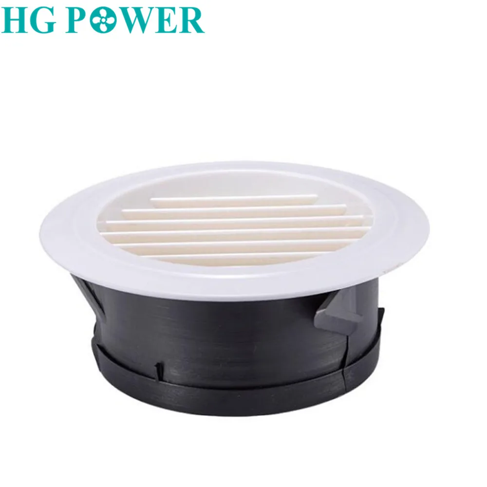 Low Noise Kitchen House Ventilation Grille Plastic Round Wall Vents Cover Built-in Fly Screen Mesh for Toilet Bathroom Office