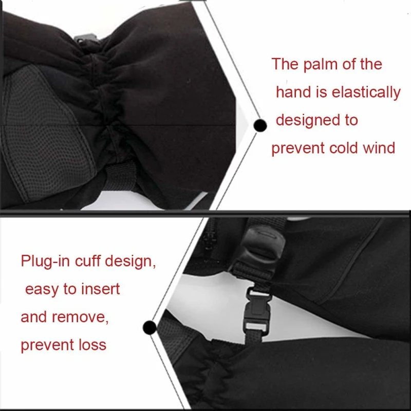 Winter Warm Ski Gloves with Pocket for Men Women Waterproof Windproof Outdoor Riding Motorcycling Hiking Trekking Gloves