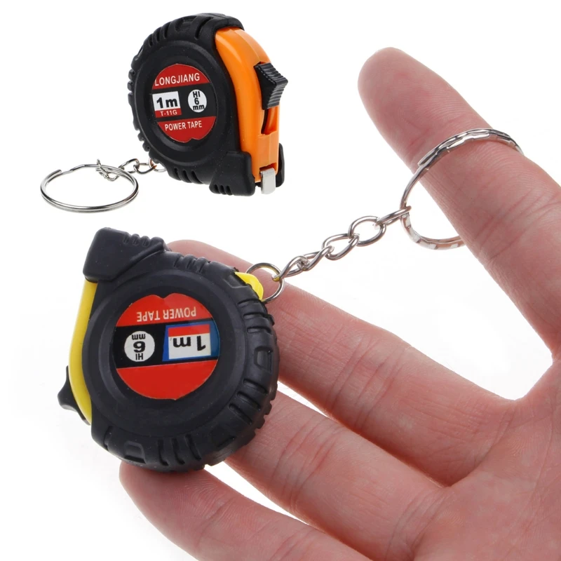 Retractable Ruler Tape Measure Key Chain Mini Pocket Size Metric 1m