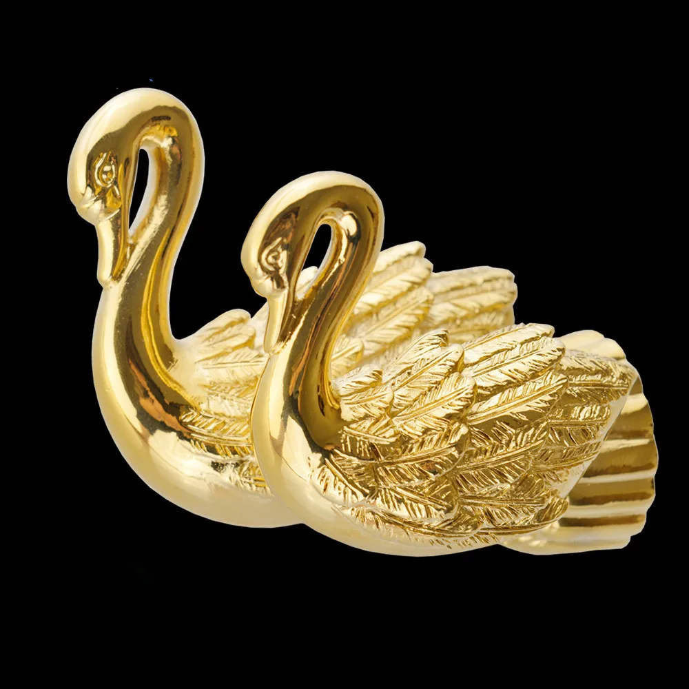 Double Robe Hooks Brass Coat Clothes Hanger for Bathroom Swan Gold Thick Bath Wall Hooks Towel Hooks MB-0962A