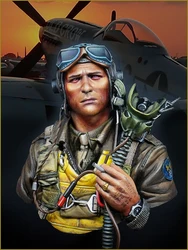 Unpainted Kit 1/10  US FIGHTER PILOT 1944 bust figure Historical  Resin Figure miniature garage kit