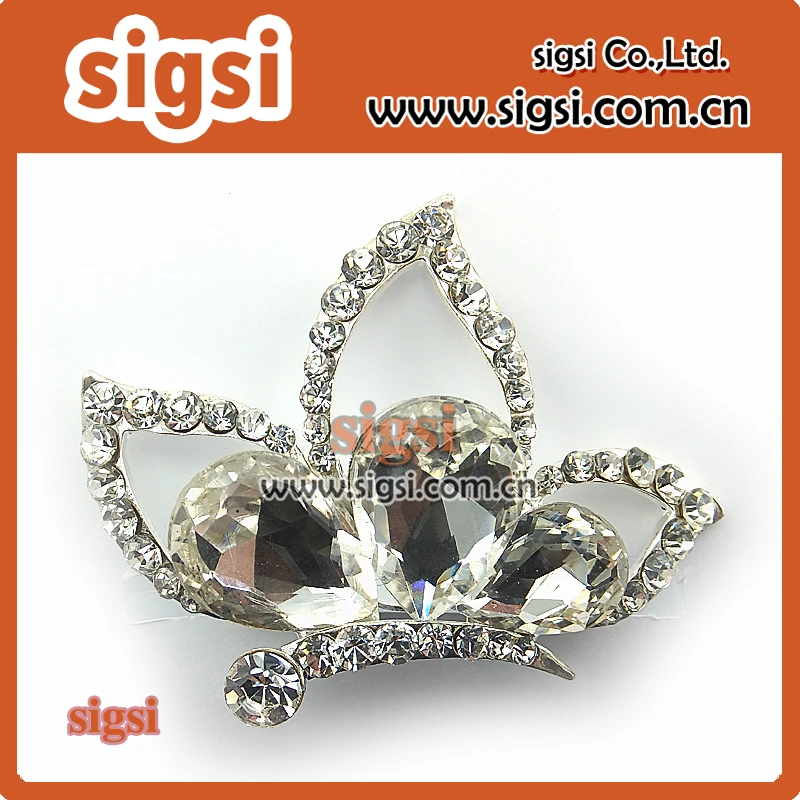 100pcs Fashion Rhinestone Silver Bridal Bouquet Crown Brooches pin for wedding