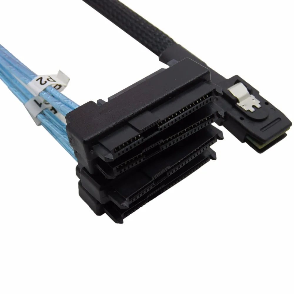 

100cm Internal 36 Pin Mini SAS SFF-8087 Host to 4x SFF-8482 device SAS 29Pin Hard Disk ,Power by SATA 15pin interface