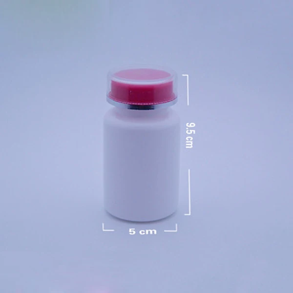 100pcs 120ml White Color HDPE Medicine Bottles,Capsules/Pills/Powder/Vitamin Plastic Bottles with PS Double Pink Cap