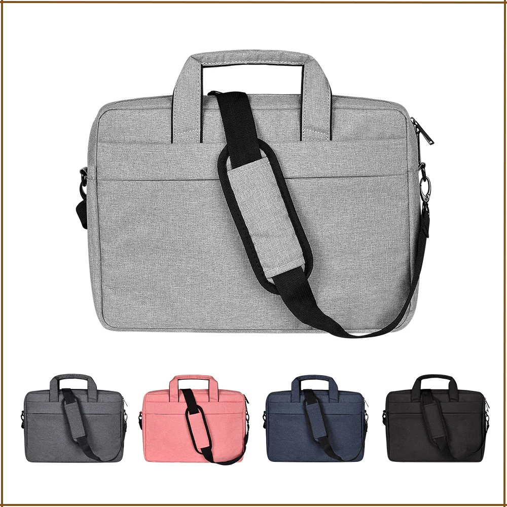 Laptop Shoulder Bag Waterproof Multi-functional Fabric Laptop Sleeve Bag for MacBook Pro 15, Acer Asus Dell Lenovo HP Notebook