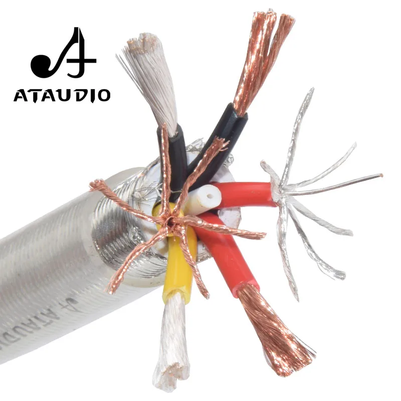 ATAUDIO Hifi Silver and Copper Power Cable High Quality Powr Cord with Gold-plated European Plug