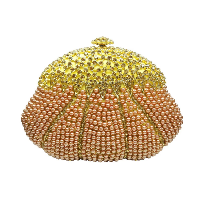 Stylish Golden Crystal Evening Bag Art of Mosaic diamond package fashion party shiny handbag Silver bride wedding purse 88289