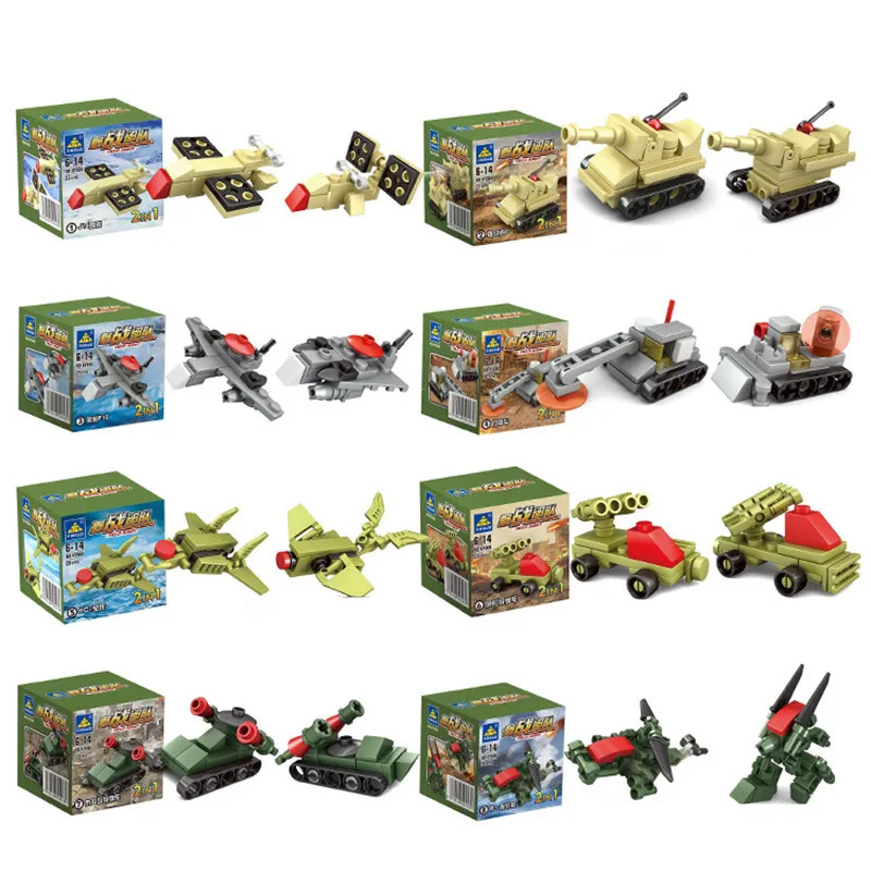 KAZI 8pcs/lot Field Army Building Block educational toys Compatible brick heads toys KY008