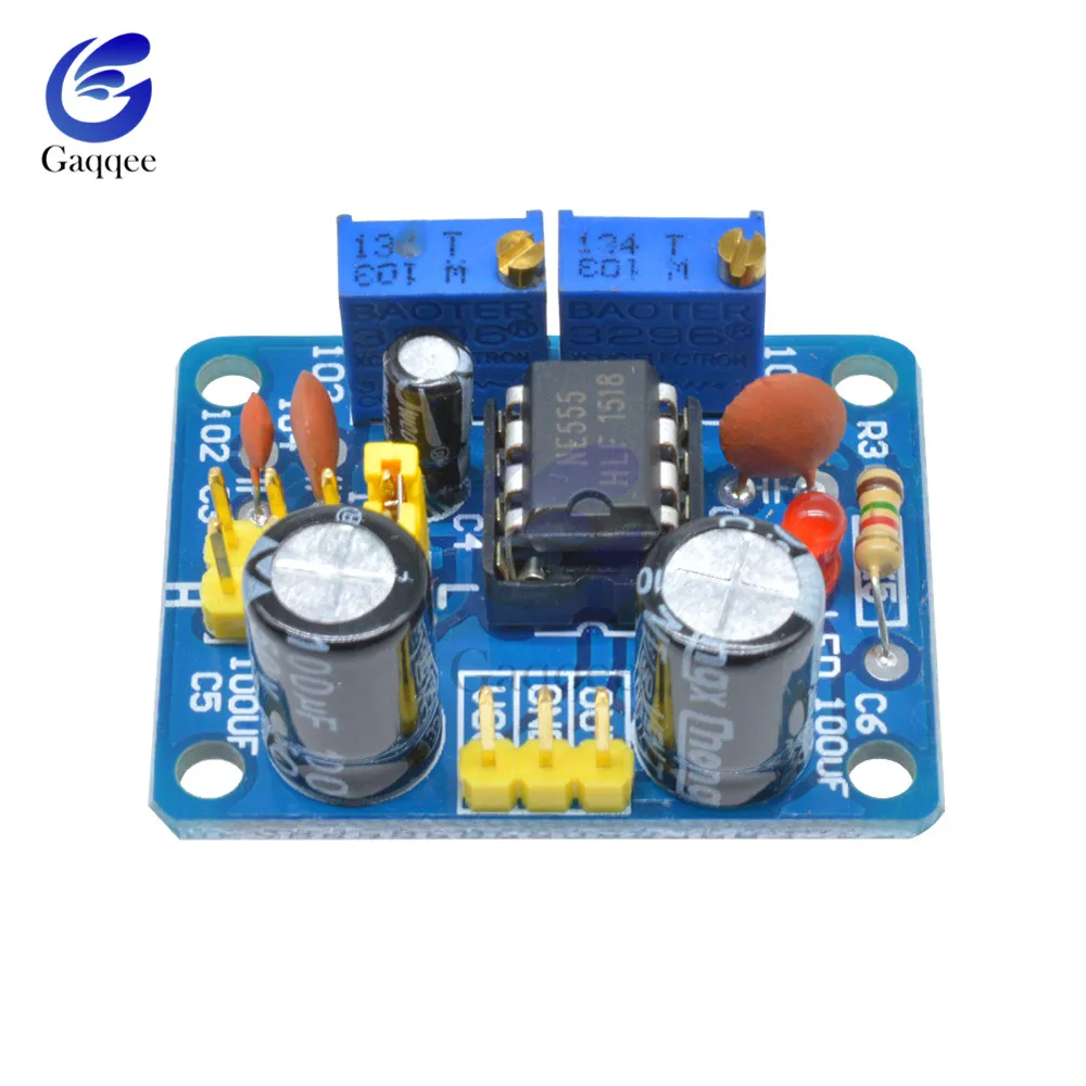 NE555 Pulse Frequency Duty Cycle Square Wave Rectangular Wave Signal Generator Adjustable 555 Board NE555P Module