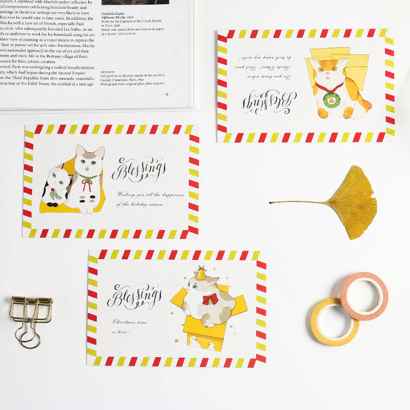 New 30 Sheets/Set Happy Christmas Postcard /Greeting Card/Message Card/Birthday Letter Envelope Gift Card