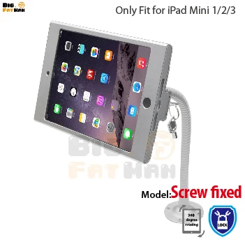 

tablet pc display flexible gooseneck wall mount holder stand for iPad mini1 2 3 security safe locked metal box support arm