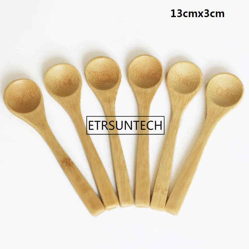 8 Size Small Bamboo Spoons Natural Eeo-Friendly Mini Honey Spoons Kitchen Mini Coffee Teaspoon Kids Ice Cream Scoop 9~16cm