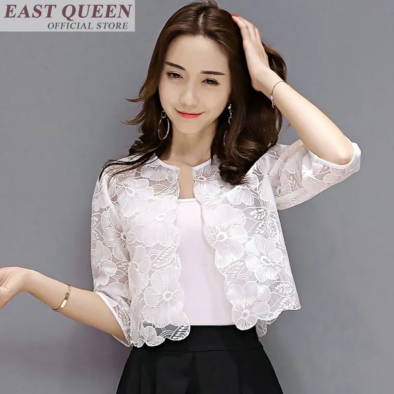 Phụ nữ áo ren o-cổ nửa tay rắn casual ngắn tops nữ tính sơ mi thanh lịch phụ nữ thời trang mỏng áo DD703 L