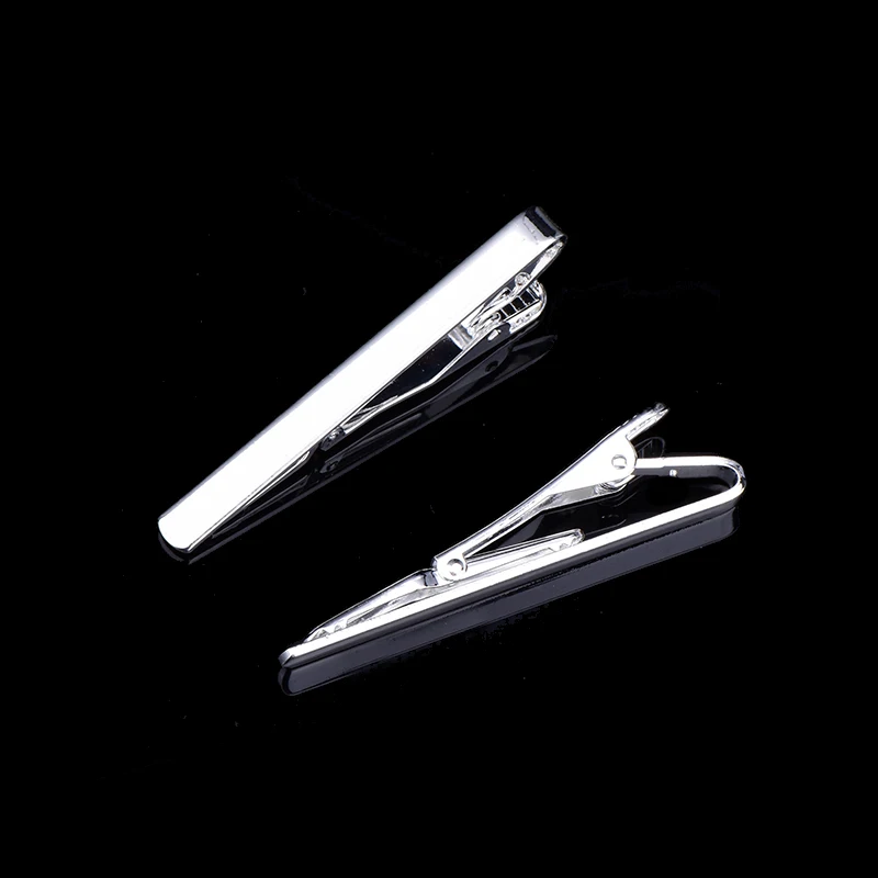 1 pcs Fashion Style Tie Clip For Men Metal Silver Gold Tone Simple Bar Clasp Practical Necktie Clasp