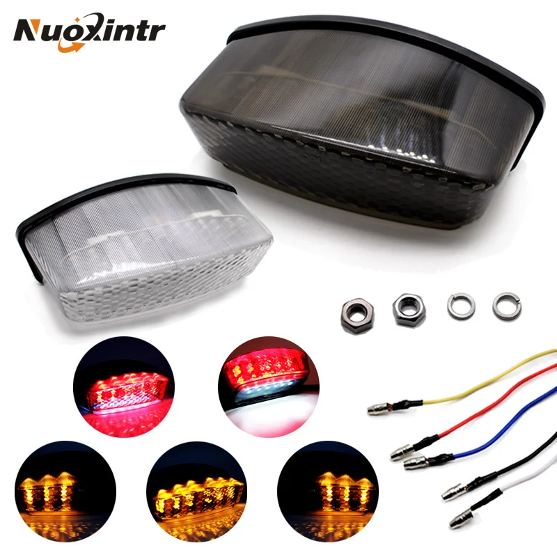 NUOXINTR Motorcycle LED Brake Tail Light Turn Signal For Ducati Monster 400/620/695/750/800/900/1000 94-08 Motorbike TailLight