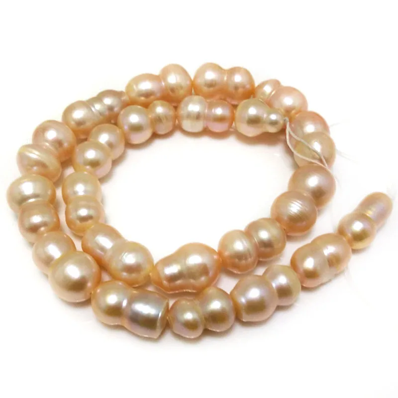 

16 inches 13-20mm Natural Pink Peanut Shaped Baroque Pearls Loose Strand