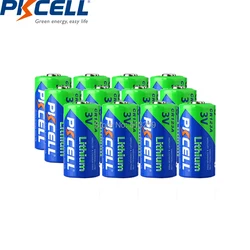 12PC PKcell CR123A 3V Lithium Battery Non-Rechargeable CR123 DL123 DL123A CR17345 Li-MnO2 Batteries Used In Smoke Detectors